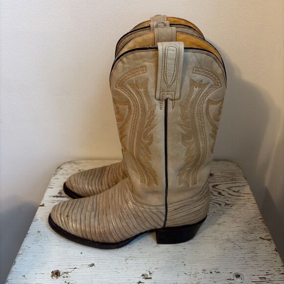Western Boots RUDEL Roger’s Boots Exotic Lizard Skin Leather Cowboy Men Sz 7.5 main image 11
